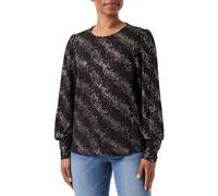 ONLY Damen Onlpella L/S Foil Puff Top JRS, Black/Detail:drizzling Dots Gold, XS