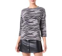 ONLY Damen Onlqueen 3/4 Glitter Top JRS, Silver/Pattern:Graphic Zebra, XS