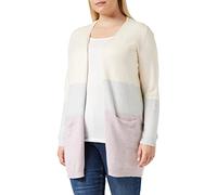 ONLY Damen Onlqueen L/S Long Cardigan KNT Noos Strickjacke, Ecru/Stripes:w. Jadelite & Wood Rose Melange,S