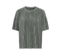 Only Damen Top ONLRAVENNA Plissee Kurzarm Rundhals Regular Fit Agave Green L