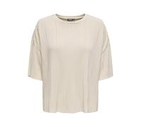 ONLY Damen Onlravenna S/S Plisse Top Noos JRS Feminines Oberteil Mit O-Ausschnitt Und Kurzen Ärmeln, Regular Fit, Bone White, XXXL