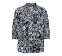 Kurzarmbluse ONLY "ONLRAYA 3/4 SHIRT WVN NOOS", Damen, Gr. XS (34), night sky aop:adena graphic, Web, Obermaterial: 100% Viskose, bedruckt, modisch, regular fit, V-Ausschnitt, 3/4-Ärmel gesmokt, Bluse