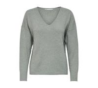 ONLY Damen Struktur Strickpullover V-Ausschnitt Sweater Lockerer Pullover Langarm Oberteil ONLRICA Life, Farben:Grün, Größe:XS