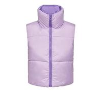 ONLY Damen Onlricky Short Rev. Waistcoat Otw Noos Steppweste, Pastel Lilac/Detail:paisley Purple, M EU