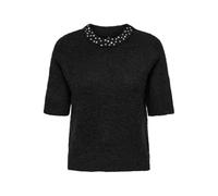 ONLY Damen Onlrina Life Ss Rhinestone O-Neck KNT, Black, L