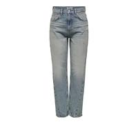 ONLY Damen ONLROBYN HW Straight L ANK Tint DNM DOT Hose, Medium Blue Denim/Detail:Tinted, 30W x 30L