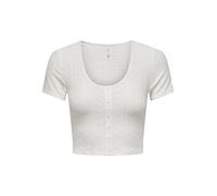 ONLY Damen Onlsandra S/S Placket Top Jrs, Cloud Dancer, M
