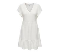 Only Minikleid mit V-Ausschnitt Modell 'SANDRA' in Offwhite, Größe S