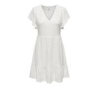 Only Minikleid mit V-Ausschnitt Modell 'SANDRA' in Offwhite, Größe S