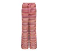 Schlupfhose ONLY "ONLSANDY WIDE TIE STRING PANTS JRS", Damen, Gr. L, N-Gr, raspberry pattern:mock orange comb (sandy), Jersey, Obermaterial: 98% Polyester, 2% Elasthan, gemustert, regular fit lang, Ho