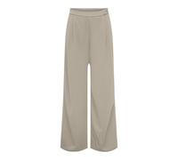 Anzughose ONLY "ONLSANIA LIFE WIDE BUCKLE PANT JRS", Damen, Gr. M, N-Gr, island fossil detail:silber buckle (sania), Jersey, Obermaterial: 95% Polyester, 5% Elasthan, unifarben, lang, Hosen Anzughose,