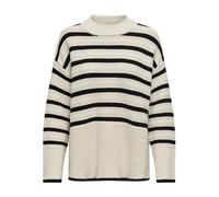 ONLY Damen Onlsia Ls Loose Oneck Knt, Birch/Stripes:black, S
