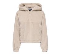 Fleecejacke ONLY "ONLSIENA TEDDY ANORAK LIFE CC OTW", Damen, Gr. XL, grau (pumice stone), Web, Obermaterial: 100% Polyester, unifarben, regular fit, Bündchen, Jacken Fleecejacke (15202369-XL) pumice s