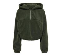 Fleecejacke ONLY "ONLSIENA TEDDY ANORAK LIFE CC OTW", Damen, Gr. L, grün (rosin), Web, Obermaterial: 100% Polyester, unifarben, regular fit, Bündchen, Jacken Fleecejacke (11931537-L) rosin