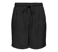 ONLY Damen Onlsiesta Mw Pull-Up Linen Bl Shorts Os, Black, XS