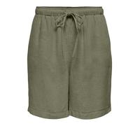 ONLY Damen Onlsiesta Mw Pull-Up Linen Bl Shorts Os, Deep Lichen Green, Medium