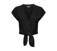 ONLY Damen ONLSIESTA S/S Knot Linen BL Shirt PNT 15322270 ,Schwarz ,XL