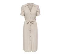 Only Maxikleid ONLSIESTA – Leinenmix, Kragen und Brusttaschen, Regular Fit – Beige XL