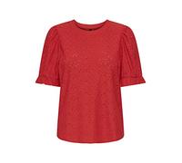 ONLY Damen Onlsmilla S/S Puff Top JRS, Fiery Red, 3XL