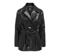 ONLY Damen ONLSOFIA Faux Leath Short Trench CC OTW Kurzmantel 15322148,Schwarz,L