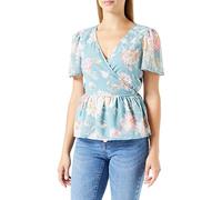 ONLY Damen Onlstar Life Fia S/S Wrap Top Ptm, Ether/Aop:star Garden Flower, L