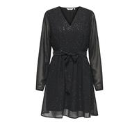 ONLY Damen Onlstar Life L/S Glitter Dress WVN, Black, S