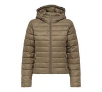 Steppjacke ONLY "ONLTAHIA LW QUILTED HOOD JKT OTW CC OTW", Damen, Gr. S, cocoa créme, Web, Obermaterial: 100% Nylon, unifarben, Modisch, regular fit, Jacken (74698560-S) cocoa créme