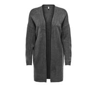 Strickjacke ONLY "ONLTALIO LS OPEN CARDIGAN BF KNT", Damen, Gr. M, dunkelgrau melange, Strick, Obermaterial: 75% Polyacryl, 22% Polyester, 3% Elasthan, unifarben, regular fit, V-Ausschnitt, Strickjack