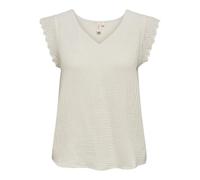 Only Comfort Fit Kurzarmbluse aus reiner Baumwolle Modell 'THYRA' in Offwhite, Größe XS