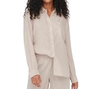 Longbluse ONLY "ONLTOKYO L/S LINEN BLEND SHIRT" Gr. XS, beige (moonbeam) Damen Blusen langarm mit Leinen (38469921-XS)