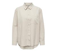 ONLY Damen Onltokyo L/S Linen Blend Shirt PNT Noos Langarmhemd Mit Normaler Passform Und Knopfverschluss 15259585,Moonbeam,XS