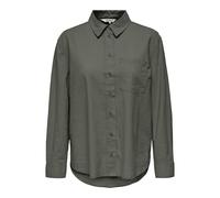ONLY Damen Onltokyo L/S Linen Blend Shirt PNT Noos Langarmhemd Mit Normaler Passform Und Knopfverschluss 15259585 ,Mulled Basil ,XS