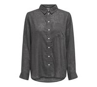 Longbluse ONLY "ONLTOKYO L/S LINEN BLEND SHIRT" Gr. XS, beige (moonbeam) Damen Blusen langarm mit Leinen (38469921-XS)