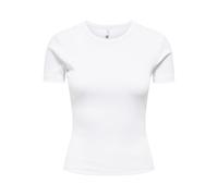Only Damen T-Shirt ONLVAL LIFE O-NECK TOP Kurzarm Rundhals Baumwolle Weiß XL
