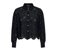 Only Langarmbluse ONLVALAIS L/S SHIRT WVN NOOS Damen 100% Baumwolle taillenlang Schwarz Gr. L