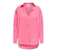 ONLY Damen Onlzazima L/S Loose Shirt WVN Oversize-Hemd Mit Knopfverschluss Und Längerem Rückenausschnitt, Pink Carnation, XS
