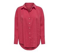 ONLY Damen Onlzazima L/S Loose Shirt WVN Oversize-Hemd Mit Knopfverschluss Und Längerem Rückenausschnitt, Jalapeno Red, M