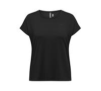 ONLY Damen ONPAUBREE SS Loose TR Tee Curvy-Opus Sporttop, Schwarz (Black Black), 44 (Herstellergröße: 44/46)
