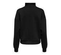 Sweater ONLY PLAY "ONPLOUNGE HN LS HZ DS SWT NOOS", Damen, Gr. L, schwarz, Sweatware, Obermaterial: 80% Polyester, 15% Viskose, 5% Elasthan, unifarben, loose fit hüftlang, Rundhals, Sweatshirts Sweate