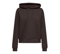 Kapuzensweatshirt ONLY PLAY "ONPLOUNGE LS HOOD SWEAT - NOOS", Damen, Gr. S, braun (chocolate torte), Sweatware, Obermaterial: 80% Polyester, 15% Viskose, 5% Elasthan, unifarben, sportlich, regular fit