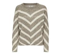 Strickpullover ONLY "ONLELIZA L/S PULLOVER KNT NOOS" Gr. L (40), beige (mermaid stripes wg) Damen Pullover (11489739-L) mermaid stripes wg