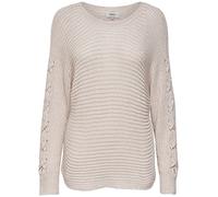 ONLY Damen Pullover onlBELLE L/S LACE UP KNT 15146509, Einfarbig, Gr. 38 (Herstellergröße: M), Weiß (Cloud Dancer Detail: Pumice Stone Melange)