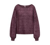ONLY Damen Pullover ONLIDA LIFE LS CABLE WIDE-NECK CS KNT (DE/NL/SE/PL, Alphanumerisch, XL, Regular, Regular, cabernet)