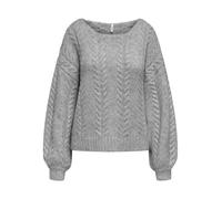 ONLY Damen Pullover ONLIDA Life LS Cable Wide-Neck CS KNT (DE/NL/SE/PL, Alphanumerisch, XS, Regular, Regular, Light Grey Melange)