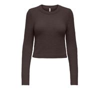 ONLY Damen Pullover ONLPETRA LS Short O-Neck CC KNT (DE/NL/SE/PL, Alphanumerisch, L, Regular, Regular, Seal Brown)