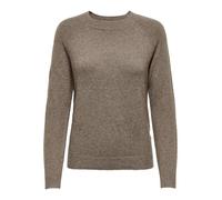 ONLY Damen Pullover Strickpullover ONLRICA Life 15204279,Brownie/Detail:White Melange,S
