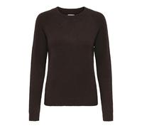 Rundhalspullover ONLY "ONLRICA LIFE L/S PULLOVER KNT NOOS", Damen, Gr. L, braun (chocolate torte detail:with melange), Strick, Obermaterial: 93% Polyester, 4% Nylon, 3% Elasthan, meliert, modisch, reg