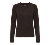Rundhalspullover ONLY "ONLRICA LIFE L/S PULLOVER KNT NOOS", Damen, Gr. XS, braun (chocolate torte detail:with melange), Strick, Obermaterial: 93% Polyester, 4% Nylon, 3% Elasthan, meliert, modisch, re