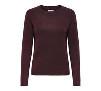 Rundhalspullover ONLY "ONLRICA LIFE L/S PULLOVER KNT NOOS", Damen, Gr. XL (42), zinfandel detail:with melange, Strick, Obermaterial: 93% Polyester, 4% Nylon, 3% Elasthan, meliert, modisch, regular fit