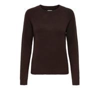 Rundhalspullover ONLY "ONLRICA LIFE L/S PULLOVER KNT NOOS", Damen, Gr. L, braun (chocolate torte detail:with melange), Strick, Obermaterial: 93% Polyester, 4% Nylon, 3% Elasthan, meliert, modisch, reg